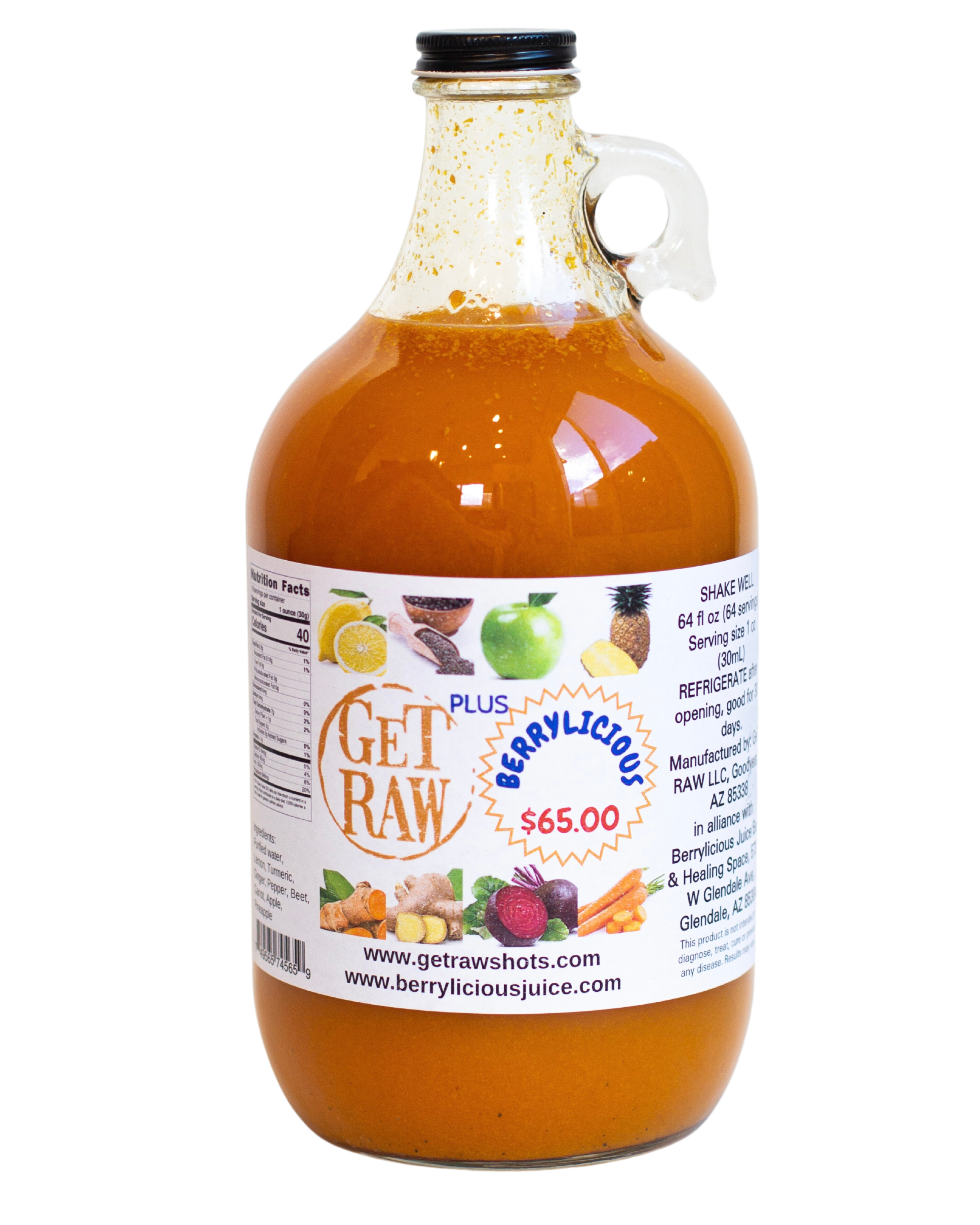 Get Raw Plus Berrylicious Wellness Shot Half-Gallon (64oz)